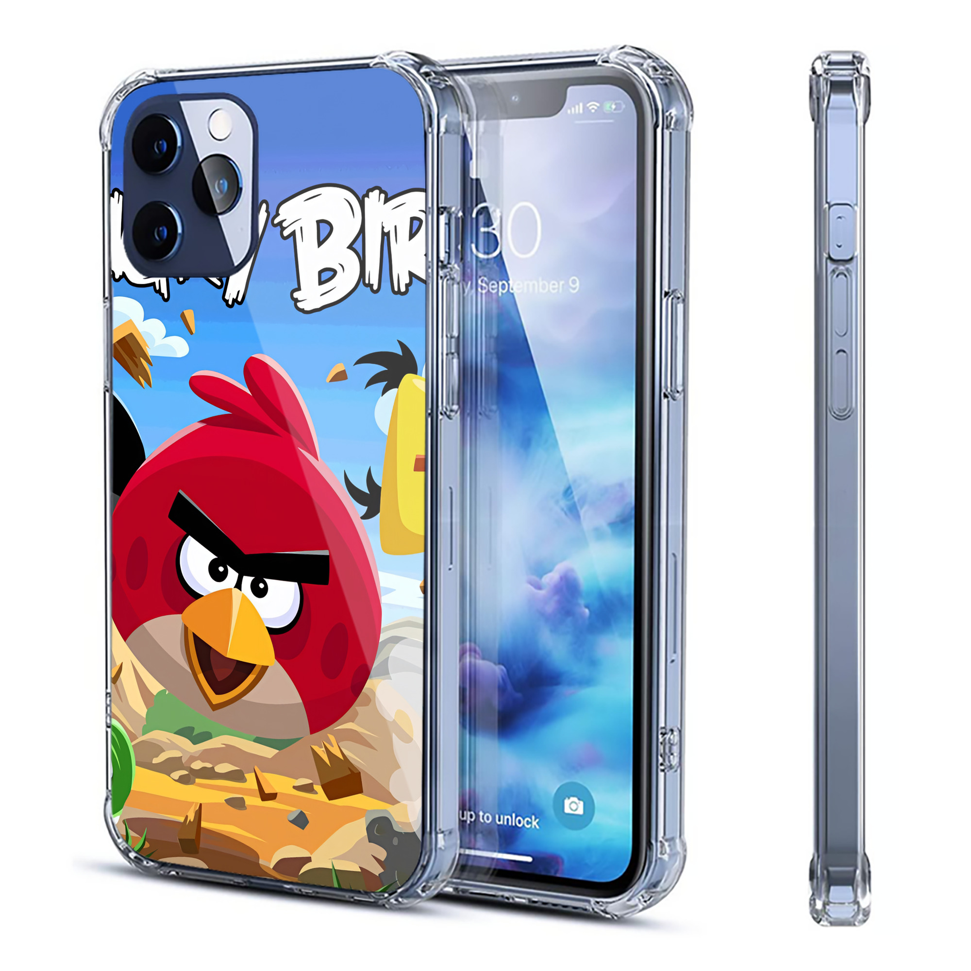 （画像用） Angry Birds アングリーバード 【iPhone 12シリーズ対応】透明スマホケース（クリアソフトケース）